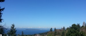 A scene from our walk, the Olympic Mountains, Puget Sound, and islands.