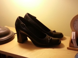 Okay, my $15 Prada pumps pulled a Gloria Swanson in Sunset Boulevard type diva move. They insisted on being added to this post. Okay, crazy shoes. I hope I captured your "good side" in the photo.