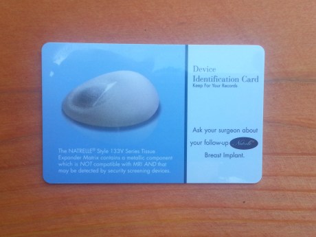 Going to the airport with a tissue expander? Don't leave this at home.